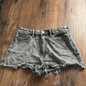 PacSun Gray Jean Shorts Frayed Hem Distressed